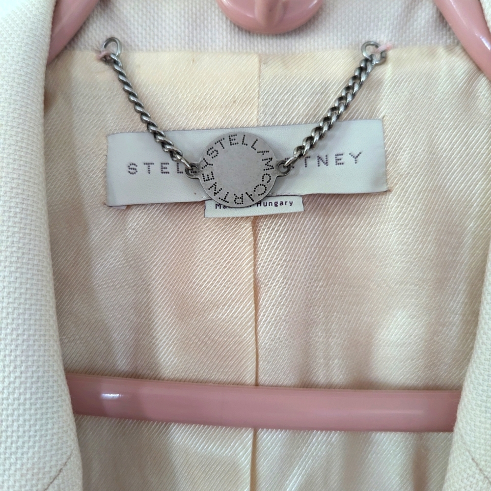 Stella McCartney Pale Pink Wool Blazer Size 44 - Picture 3 of 12
